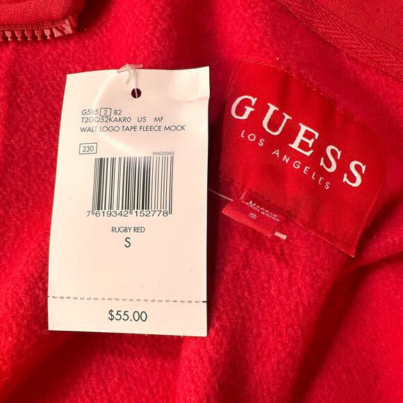 Guess Poleron Walt Logo Tape Mock Zip Up Fleece Jacket NWT Size Small - Picture 6 of 7